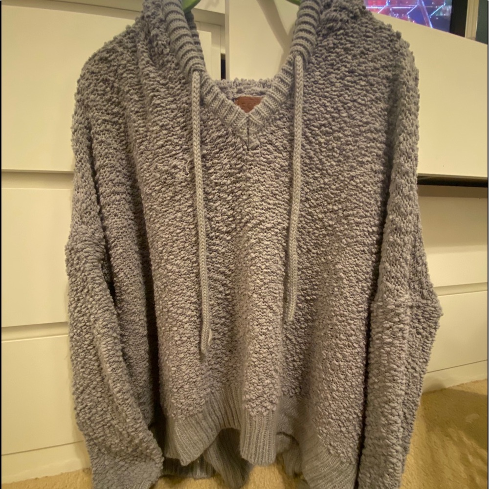 Francesca’s oversized fuzzy sweatshirt